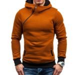 Hoodie Oblique Zipper Solid Color Hoodies Men Fashion Tracksuit Male Sweatshirt