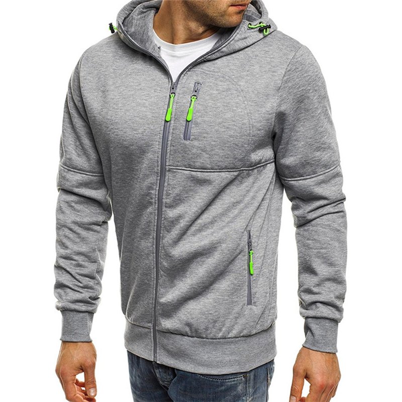 Hae6e5dd2af64451e8491c5cb351ac4fbu.jpg Men's Zipper Hoodie for Casual Fashion | Solid Color Sweatshirt by Top Brand - Image 1