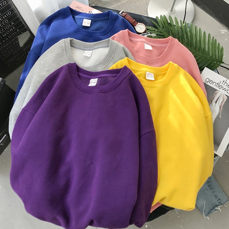 Hbbafeb5143404d8a9ca6f11591508c6cN.jpg Loose Fit Solid Color Hoodie for Women: Casual Streetwear - Image 1