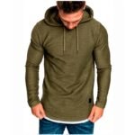 Men's Solid Color Hooded Long-Sleeve T-Shirt & Hoodies for Casual Sports