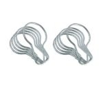 Multi-Purpose Shower Curtain Metal Silver Chrome Rings/Hooks/Cl ips
