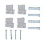 Transparent Mirror Wall Mounting Clips Kit Clear Clips/Brackets with Screws