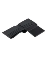 Noir Legacy Leather Bifold Wallet – Sophisticated Slim Card & Cash Holder (Handmade)