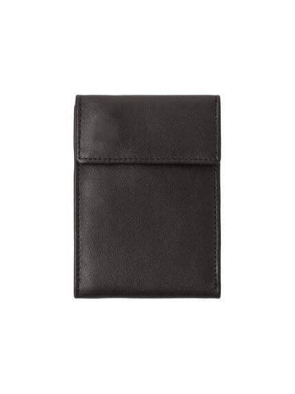 Midnight Heritage Leather Flap Wallet – Compact Secure Card & Cash Organizer (Handmade)