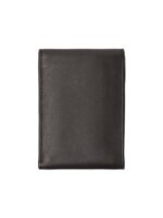 Midnight Heritage Leather Flap Wallet – Compact Secure Card & Cash Organizer (Handmade)