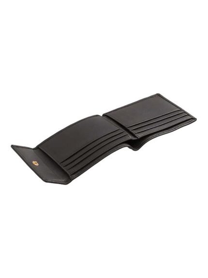 Midnight Heritage Leather Flap Wallet – Compact Secure Card & Cash Organizer (Handmade)