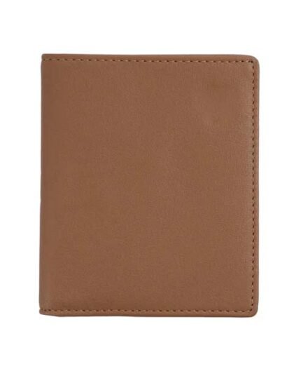 Camel Crown Leather Vertical Wallet – Elegant Slim Card & Cash Organizer (Handmade)