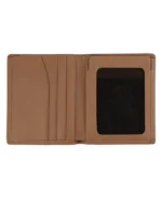 Camel Crown Leather Vertical Wallet – Elegant Slim Card & Cash Organizer (Handmade)