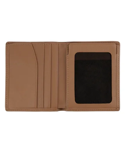 Camel Crown Leather Vertical Wallet – Elegant Slim Card & Cash Organizer (Handmade)