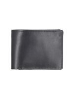 Handmade Black Genuine Leather Bifold Wallet – Classic Slim Minimalist Card Holder