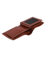 Vintage Amber Leather Bifold Wallet – Classic Everyday Card & Cash Holder (Handmade)