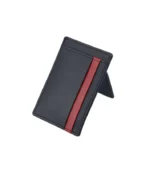 Velocity Leather Money Clip Wallet – Compact Slim Card Holder with Secure Cash Clip (Handmade)