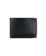 Regal Edge Leather Bifold Wallet – Luxury Metal Corner Card & Cash Holder (Handmade)