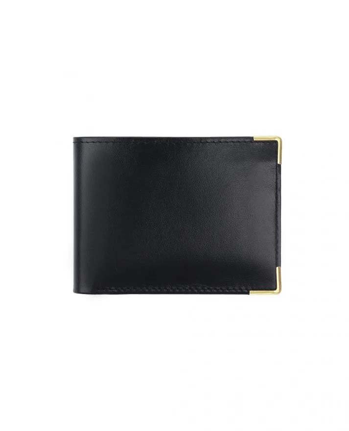 Regal Edge Leather Bifold Wallet – Luxury Metal Corner Card & Cash Holder (Handmade) Regal Edge Leather Bifold Wallet – Luxury Metal Corner Card & Cash Holder (Handmade)
