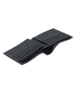 Midnight Pebble Leather Bifold Wallet – Classic Textured Card & Cash Holder (Handmade)