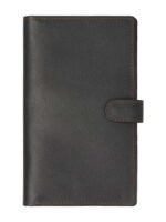 Midnight Voyager Leather Strap Long Wallet – Secure Executive Cash & Card Organizer (Handmade)