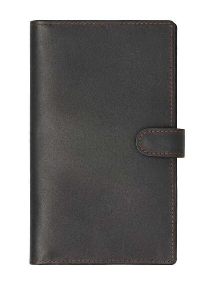 Midnight Voyager Leather Strap Long Wallet – Secure Executive Cash & Card Organizer (Handmade)
