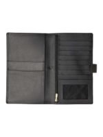 Midnight Voyager Leather Strap Long Wallet – Secure Executive Cash & Card Organizer (Handmade)