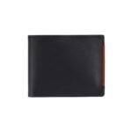 Midnight Accent Leather Bifold Wallet – Modern Two-Tone Card & Cash Holder (Handmade)