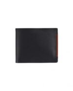 Midnight Accent Leather Bifold Wallet – Modern Two-Tone Card & Cash Holder (Handmade)