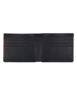Midnight Accent Leather Bifold Wallet – Modern Two-Tone Card & Cash Holder (Handmade)