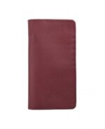 Ruby Royale Leather Long Wallet – Elegant Textured Cash & Card Organizer (Handmade)