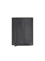 Handmade Black Genuine Leather Trifold Wallet