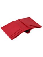 Crimson Elite Leather Trifold Wallet – Premium Compact Card & Cash Holder (Handmade)