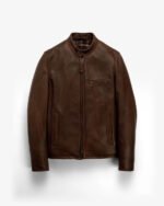 Vintage Waxed Cowhide Café Moto Jacket