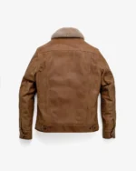Buffalo Leather Rancher Jacket with Shearling Collar