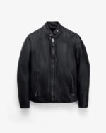 Vintage Slim-Fit Cowhide Café Racer Jacket