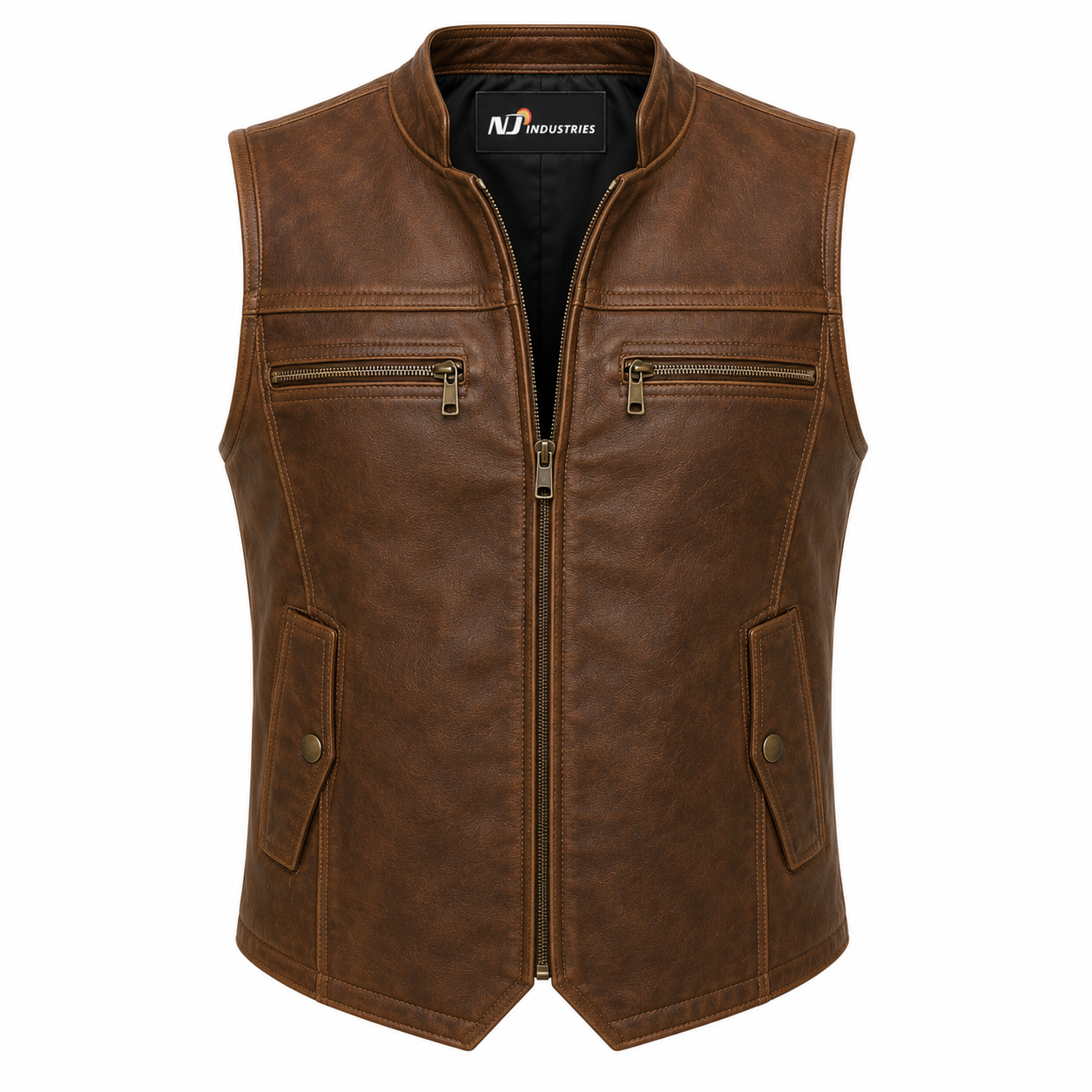 Trailmaster Vintage Leather Vest – Rugged Zip Front Motorcycle Vest Trailmaster Vintage Leather Vest – Rugged Zip Front Motorcycle Vest