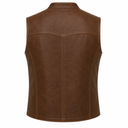 Trailmaster Vintage Leather Vest – Rugged Zip Front Motorcycle Vest