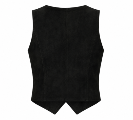 Midnight Maverick Leather Vest – Classic Western Button Front Vest