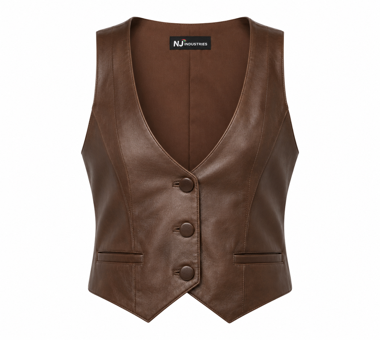 Rustic Heritage Leather Vest – Classic Brown Button Front Vest Rustic Heritage Leather Vest – Classic Brown Button Front Vest