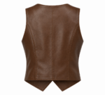 Rustic Heritage Leather Vest – Classic Brown Button Front Vest