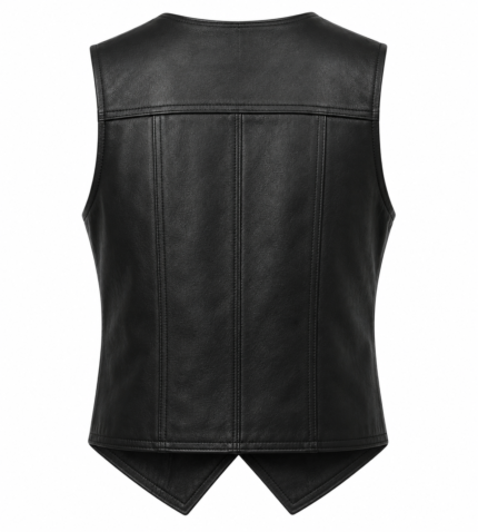 Iron Ridge Leather Vest – Classic Motorcycle Button Front Vest