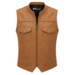 Frontier Ranger Leather Vest – Rugged Zip-Up Utility Vest