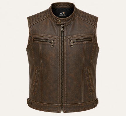 Iron Ridge Leather Vest – Vintage Racer Motorcycle Vest