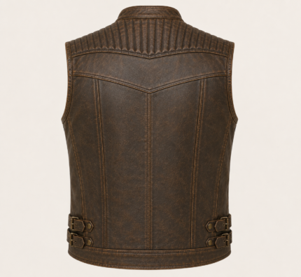 Iron Ridge Leather Vest – Vintage Racer Motorcycle Vest