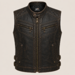 Shadowforge Leather Vest – Quilted Biker Motorcycle Vest