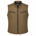 Desert Racer Leather Vest – Vintage Moto Zip-Up Vest