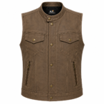 Sahara Outrider Leather Vest – Vintage Snap Front Biker Vest