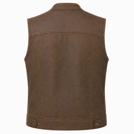 Sahara Outrider Leather Vest – Vintage Snap Front Biker Vest