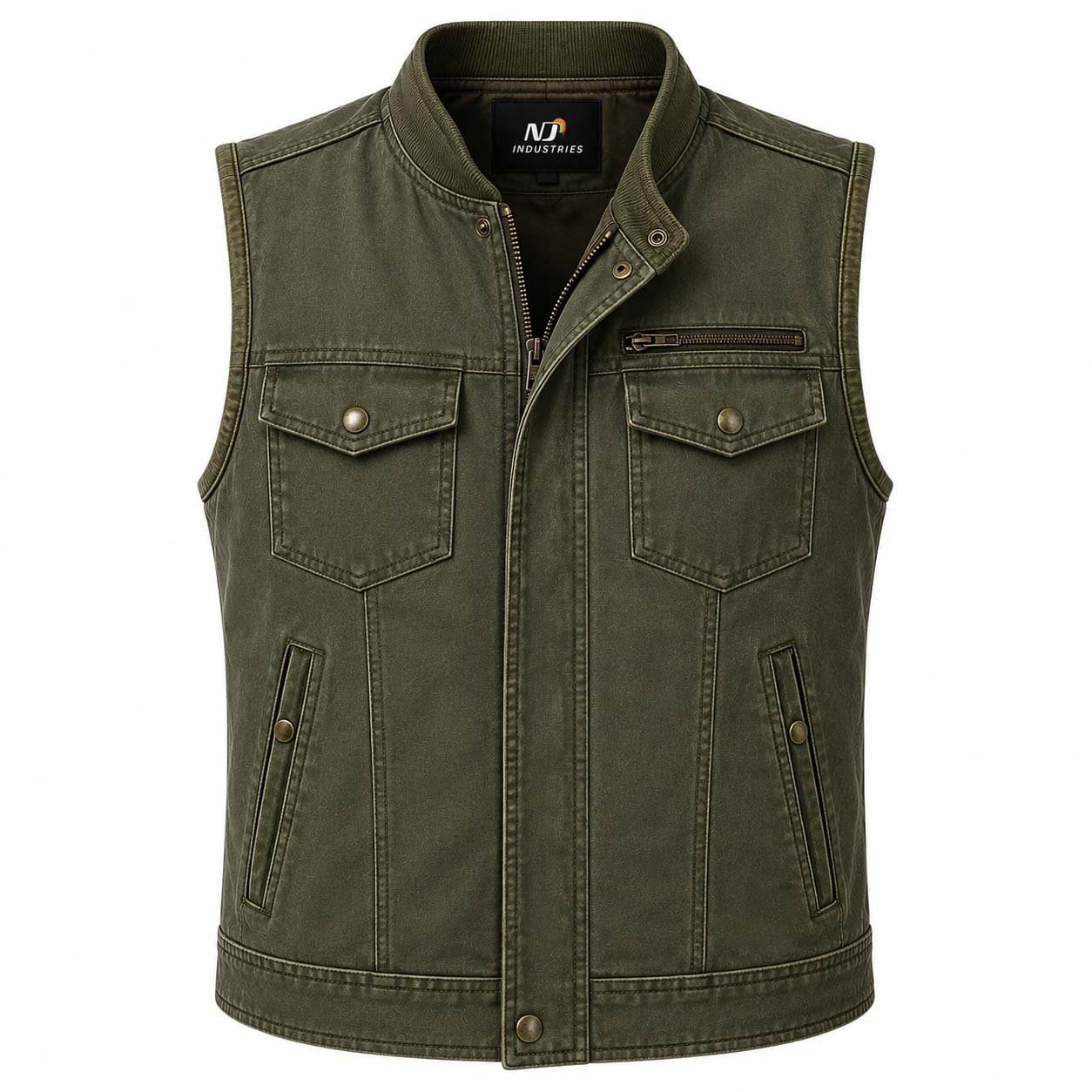 Olive Trailblazer Leather Vest – Utility Rider Vest Olive Trailblazer Leather Vest – Utility Rider Vest