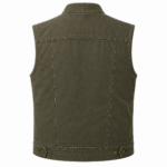 Olive Trailblazer Leather Vest – Utility Rider Vest