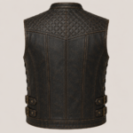 Shadowforge Leather Vest – Quilted Biker Motorcycle Vest