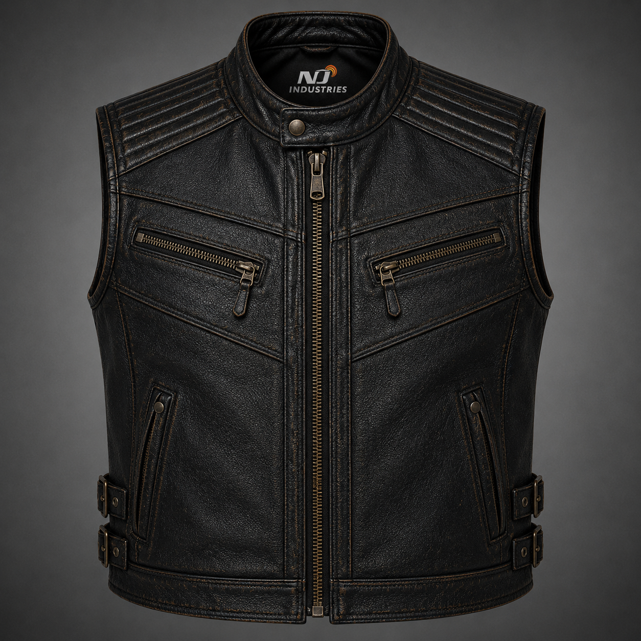 Blackout Sentinel Leather Vest – Premium Motorcycle Vest Blackout Sentinel Leather Vest – Premium Motorcycle Vest