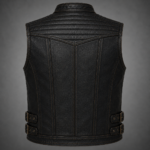 Blackout Sentinel Leather Vest – Premium Motorcycle Vest