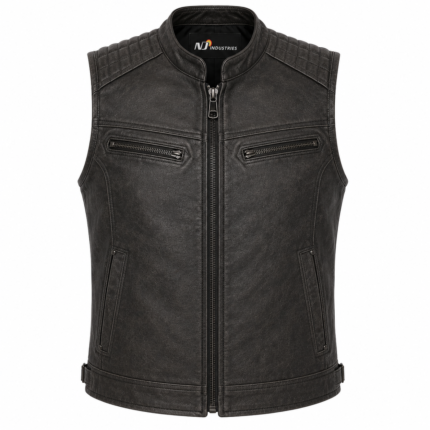Nightfall Velocity Leather Vest – Quilted Racer Vest